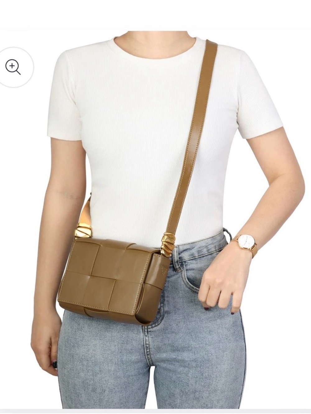 Tiffany & Fred Paris Woven Leather Crossbody Bag